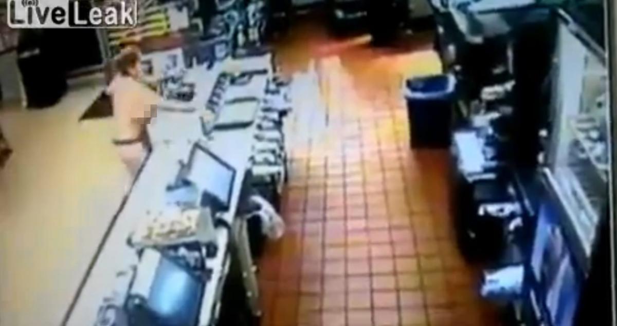 Topless, Rampaging Florida Lady Trashes McDonalds (VIDEO 