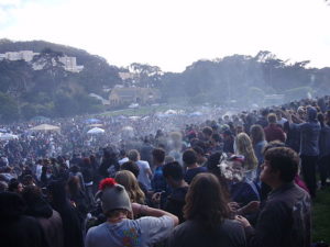 View of "Hippie Hill" in San Francisco- the location of the annual "smoke-out."