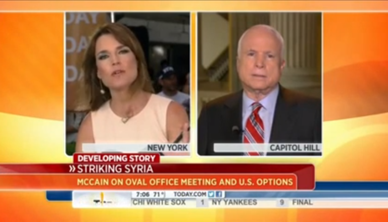 John McCain: Just lobbing a few cruise missiles over there probably won’t change anything.