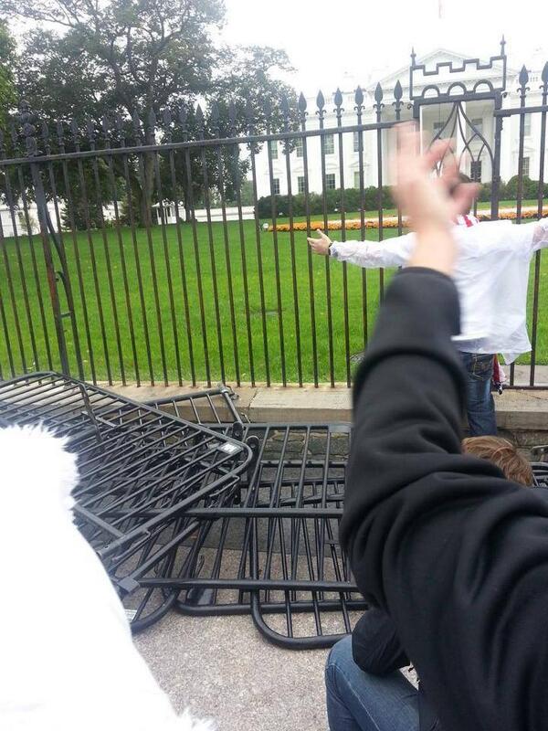 Rally goers grabbed barricades from monuments, carried them to the White House and threw them at the fence. 