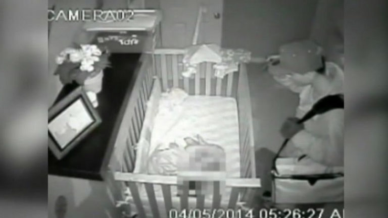 Robber Caught On Camera Lurking Over Baby’s Crib