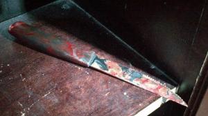 A blood-stained nine-inch (23 cm) knife is seen after being recovered at the scene of a stabbing at a Brooklyn synagogue, in a picture provided by the New York Police Department December 9, 2014. New York police shot and killed a man early Tuesday who had stabbed a rabbinical student from Israel in the head in a Brooklyn synagogue, police and the synagogue said. REUTERS/NYPD/handout  