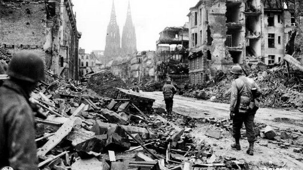 Allied troops were advancing in Germany as the final raids were launched