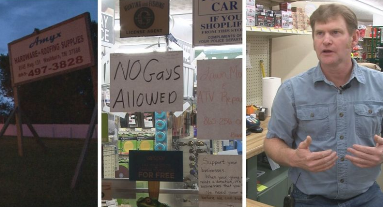 Hardware Shop Owner Puts Up “NO GAYS ALLOWED” Sign