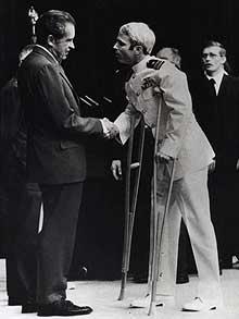 John McCain greeted by President Richard Nixon after his release from Vietnam