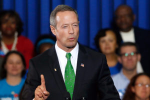 Maryland Governor Martin O'Malley speaks at a campaign rally for Lieutenant Governor Anthony Brown in Maryland