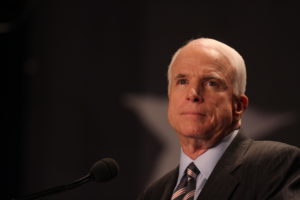 Sen. John McCain, R-Ariz., speaks to LULAC on Tuesday, July 8, 2008 in Washington. (WDCPIX.COM/Lauren Victoria Burke)