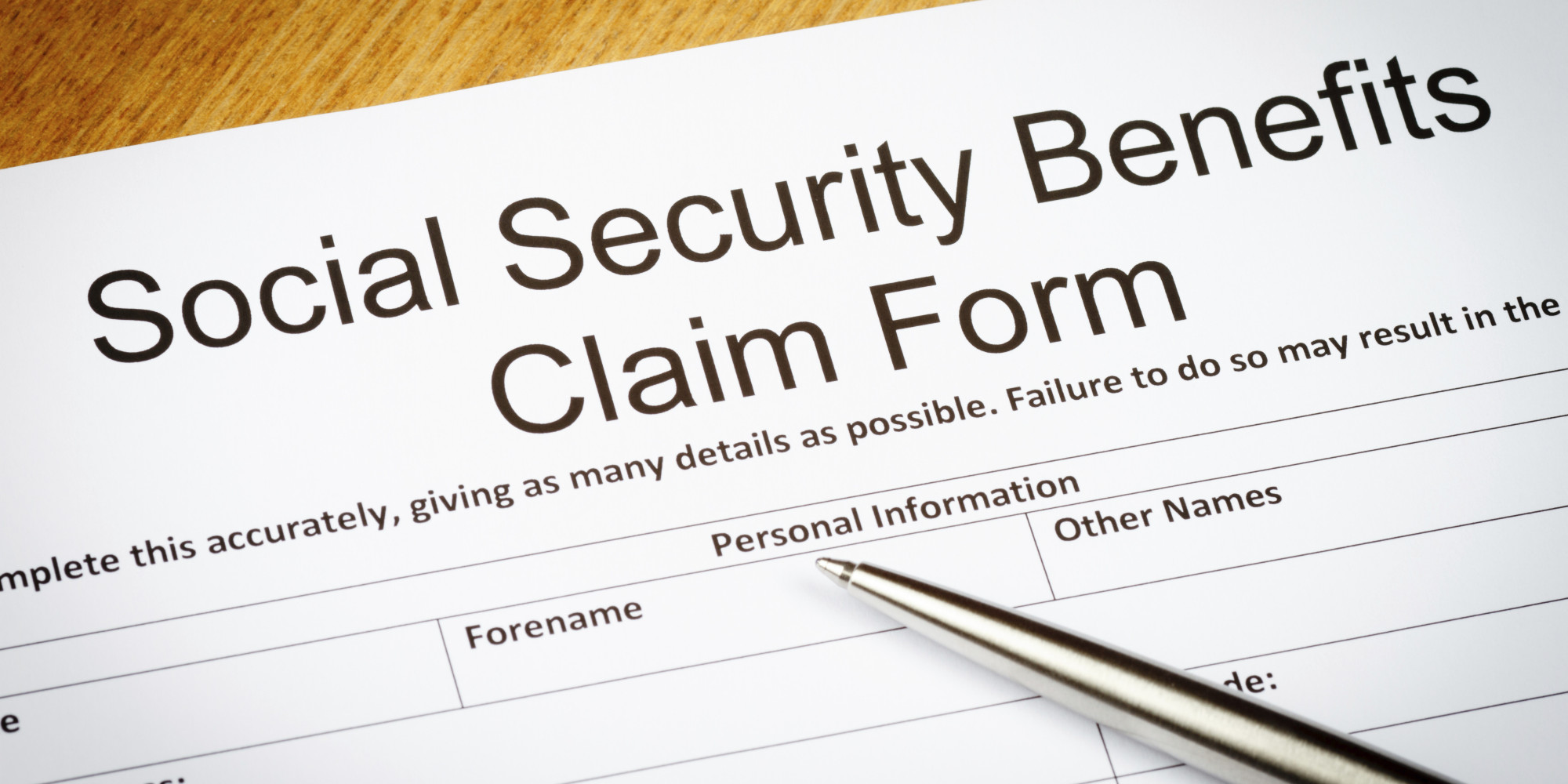 Social Security Benefits claim form