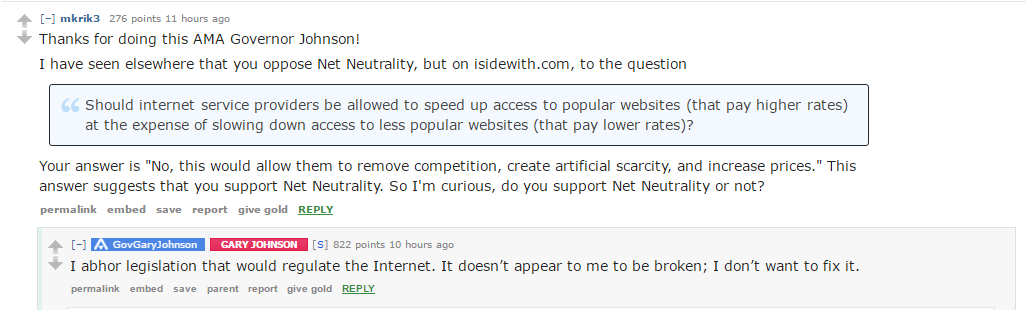 Johnson Net Neutrality