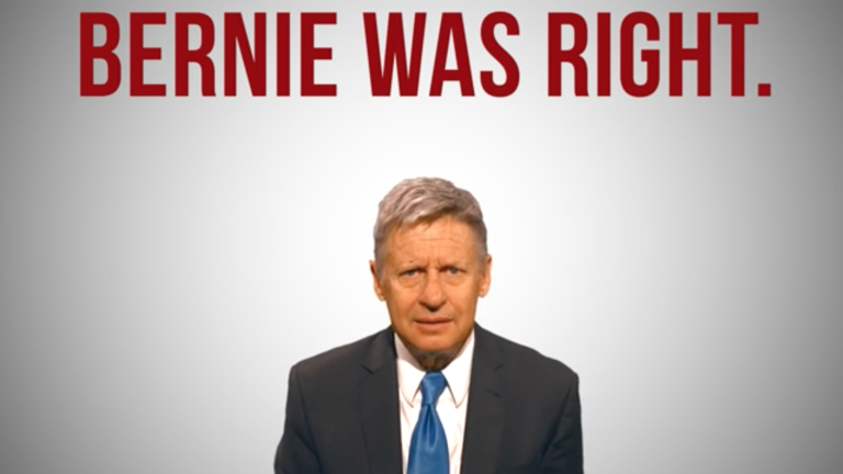 Gary Johnson’s Newest Campaign Ad: “Bernie Was Right!”
