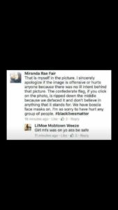 Miranda's statement, explaining what actually happened in the picture. 